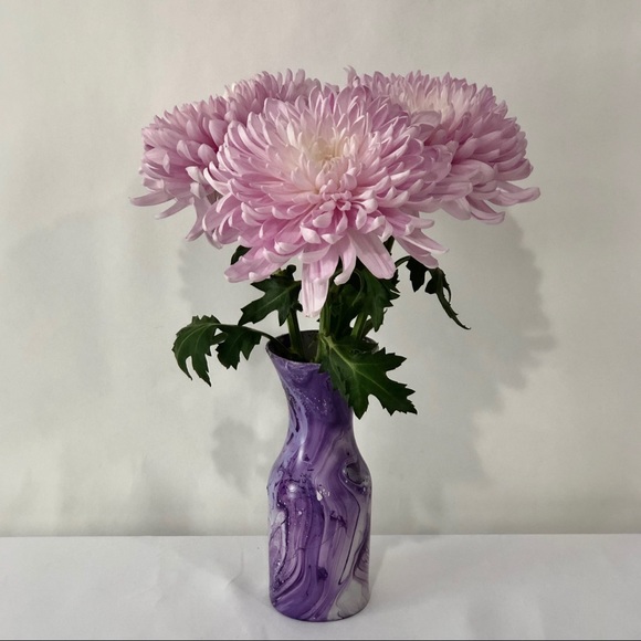 Hand Crafted Other - Hydro Dipped Glass Flower Vase